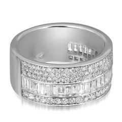 Messika 1.76Cttw Liz Baguette & Round Diamond Band Ring 18K White Gold SZ 6.25