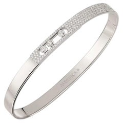 MESSIKA 18 karat white gold pave diamond cuff bracelet