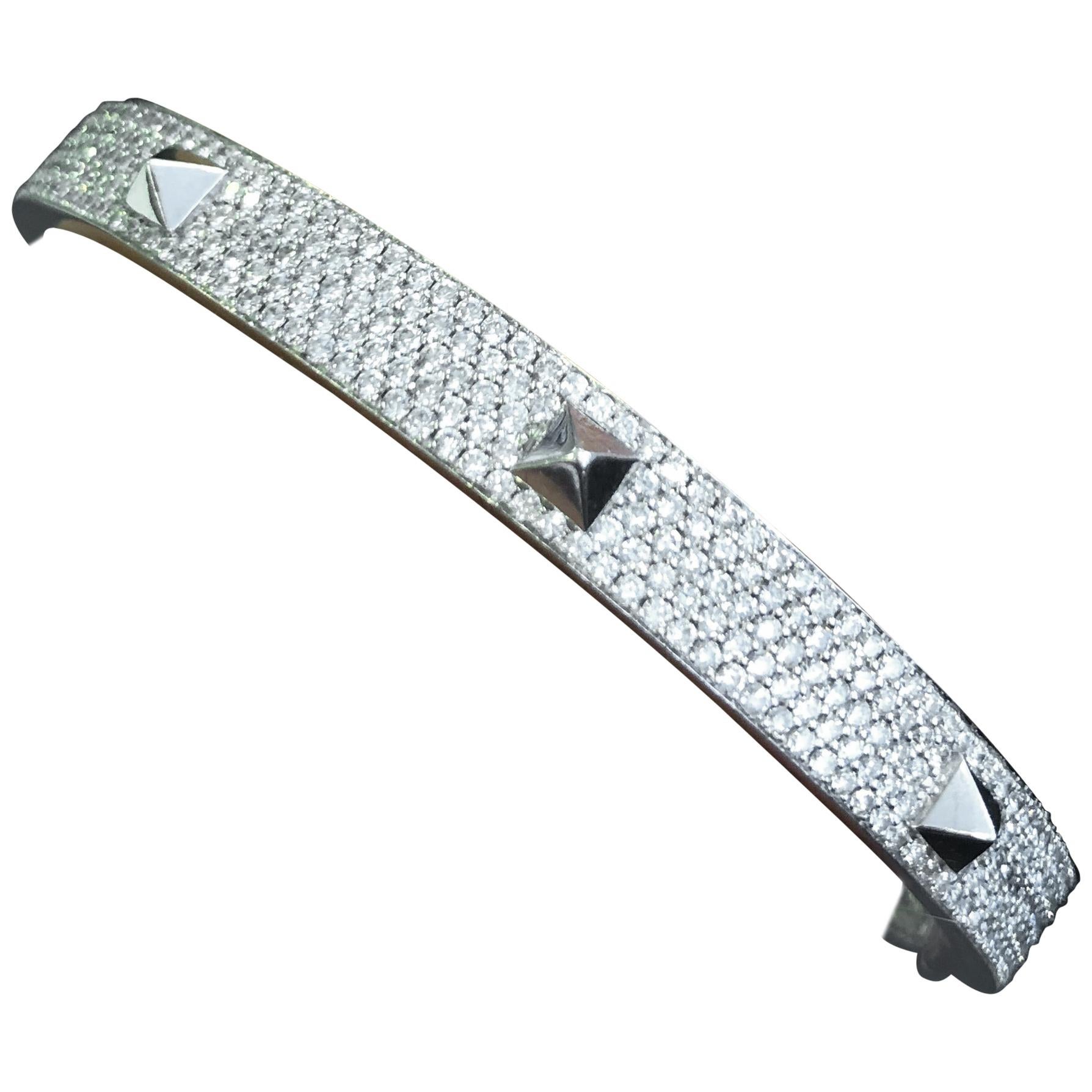 Messika 18 Karat White Gold Spike Bangle