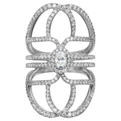Messika 1.81Cttw Nuovo Anello con Diamante Amazone in Oro Bianco 18K Taglia 54 US 6.75