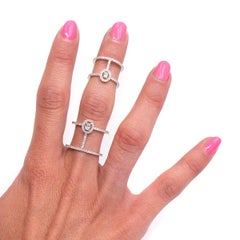 Messika 18ct White Gold Glam'azone Double Pave Diamond Double Ring