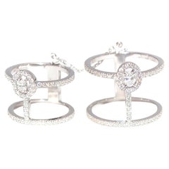 Messika 18 Karat Weißgold Glam'azone Double Pave Diamant Doppelring