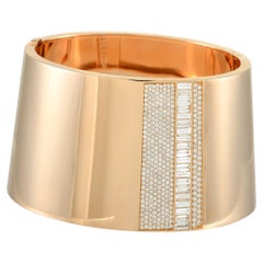 Messika 18K Rose Gold 4.39 Ct Diamond Wide Bangle Bracelet