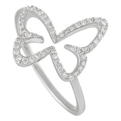 18 Karat Weißgold Schmetterlingsring mit 0,18 Karat Diamant von Messi Messika