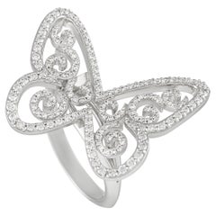 Messika 18K White Gold 0.78 Ct Diamond Arabesque Butterfly Ring