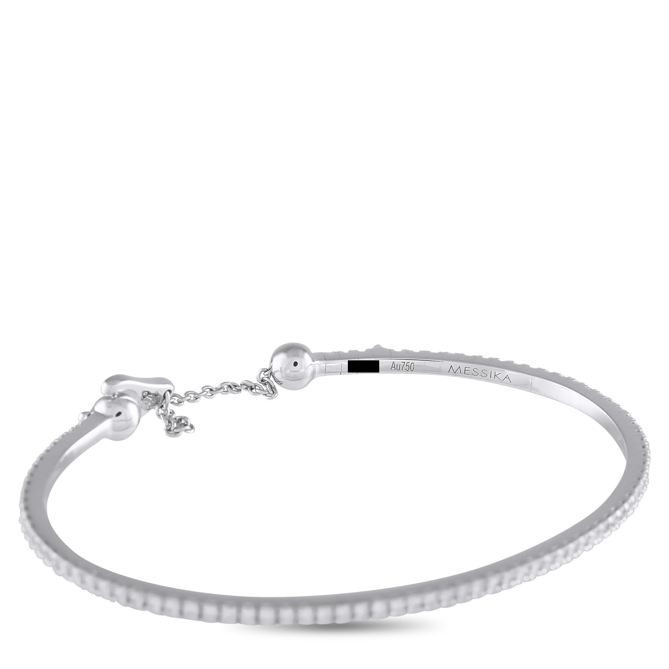 Messika 18K White Gold 0.80ct Diamond Bracelet In New Condition In Southampton, PA