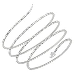 Messika 18K White Gold 4.34 Ct Diamond Snake Coil Bracelet