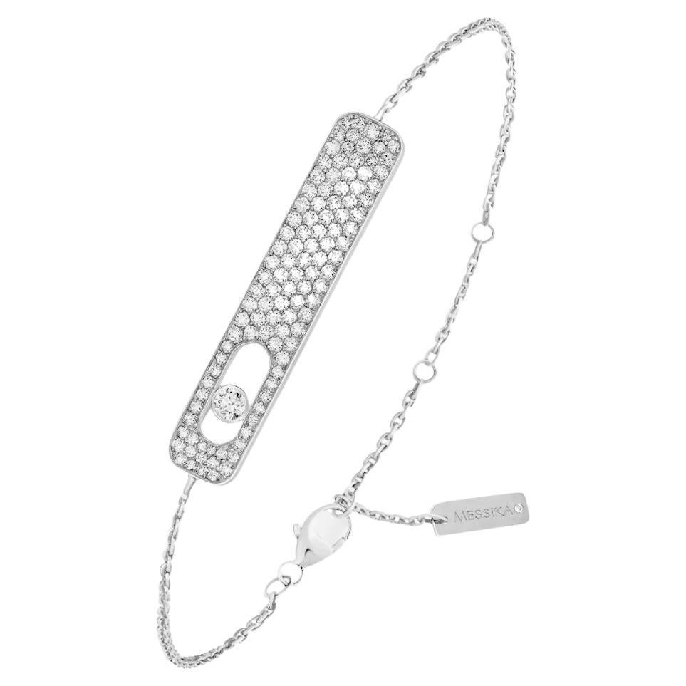 Messika 18k White Gold 'My First' Diamond Pave Bracelet For Sale