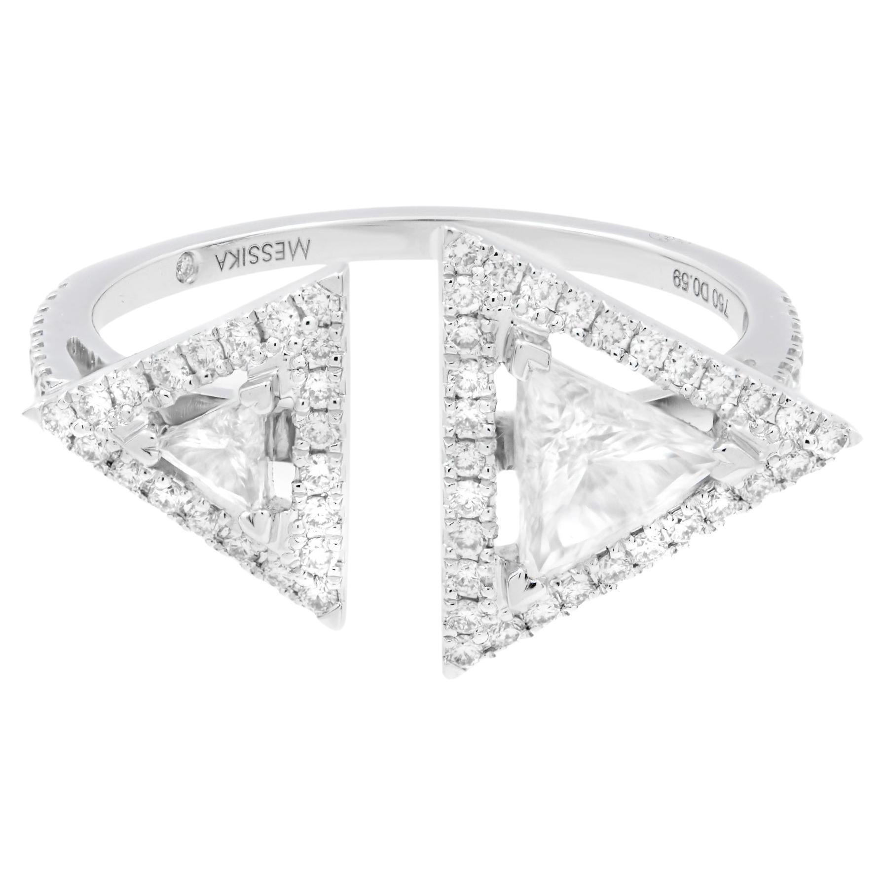 Messika Bague Thea Toi & Moi en or blanc 18 carats avec diamants 0,35 carat poids total