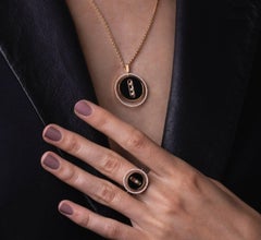 MESSIKA 18kt Pink gold Onyx necklace Lucky Move