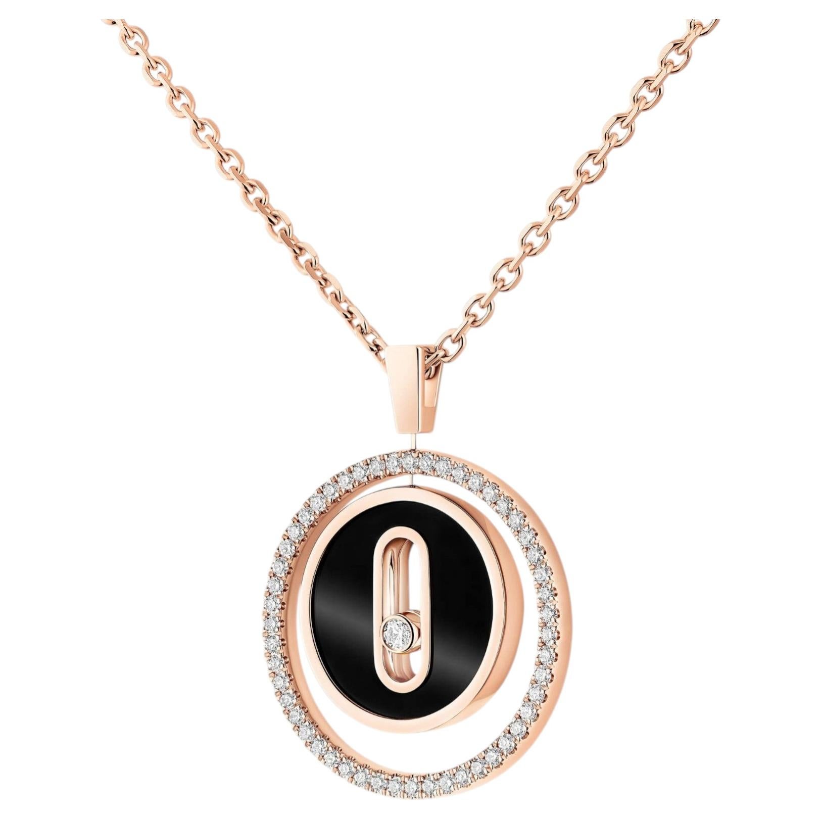 MESSIKA Collana in oro rosa 18kt Onice Lucky Move