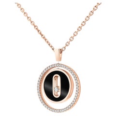 MESSIKA 18kt Pink gold Onyx necklace Lucky Move