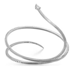 Messika 2.06Cttw Snake Skinny 2 Band Wrap Bracelet 18K White Gold Size Medium