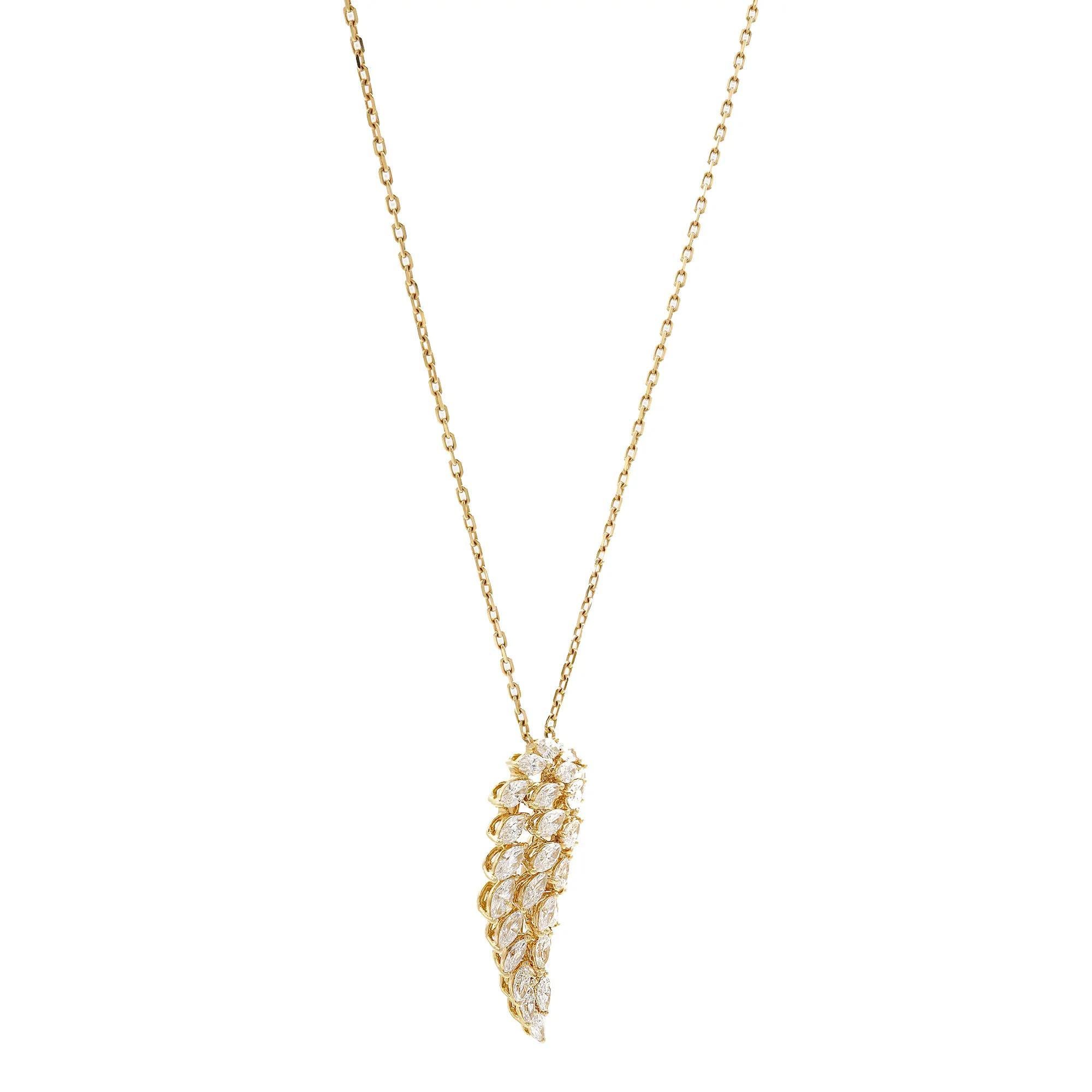 Fabulous and chic, this dazzling Messika Angel diamond pendant chain necklace is a standout addition to your everyday and evening looks. This piece gives a touch of elegance to any ensemble you pair it with. Features prong set marquise and pear