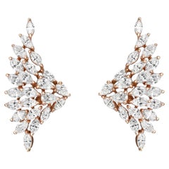 Messika - Boucles d'oreilles en or rose 18 carats avec 2,83 ctw de diamants en forme d'ailes d'ange