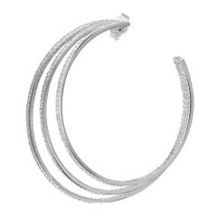 Messika 2.98Cttw Gatsby Diamond Big Hoop Earrings 18K White Gold