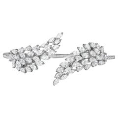 Messika 4.99Cttw Angel Double Diamond Open Bracelet 18K White Gold Size Medium