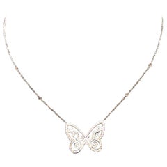 Messika 'Arabesque' Diamond Butterfly Necklace in 18 Karat White Gold