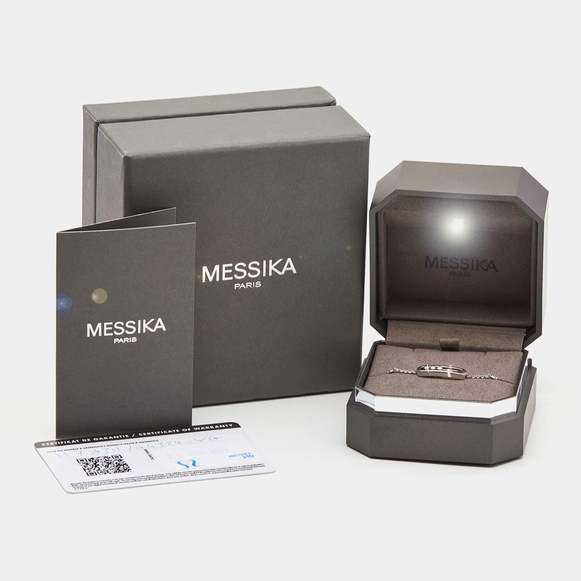 Women's Messika Baby Move Diamond 18k White Gold Bracelet For Sale