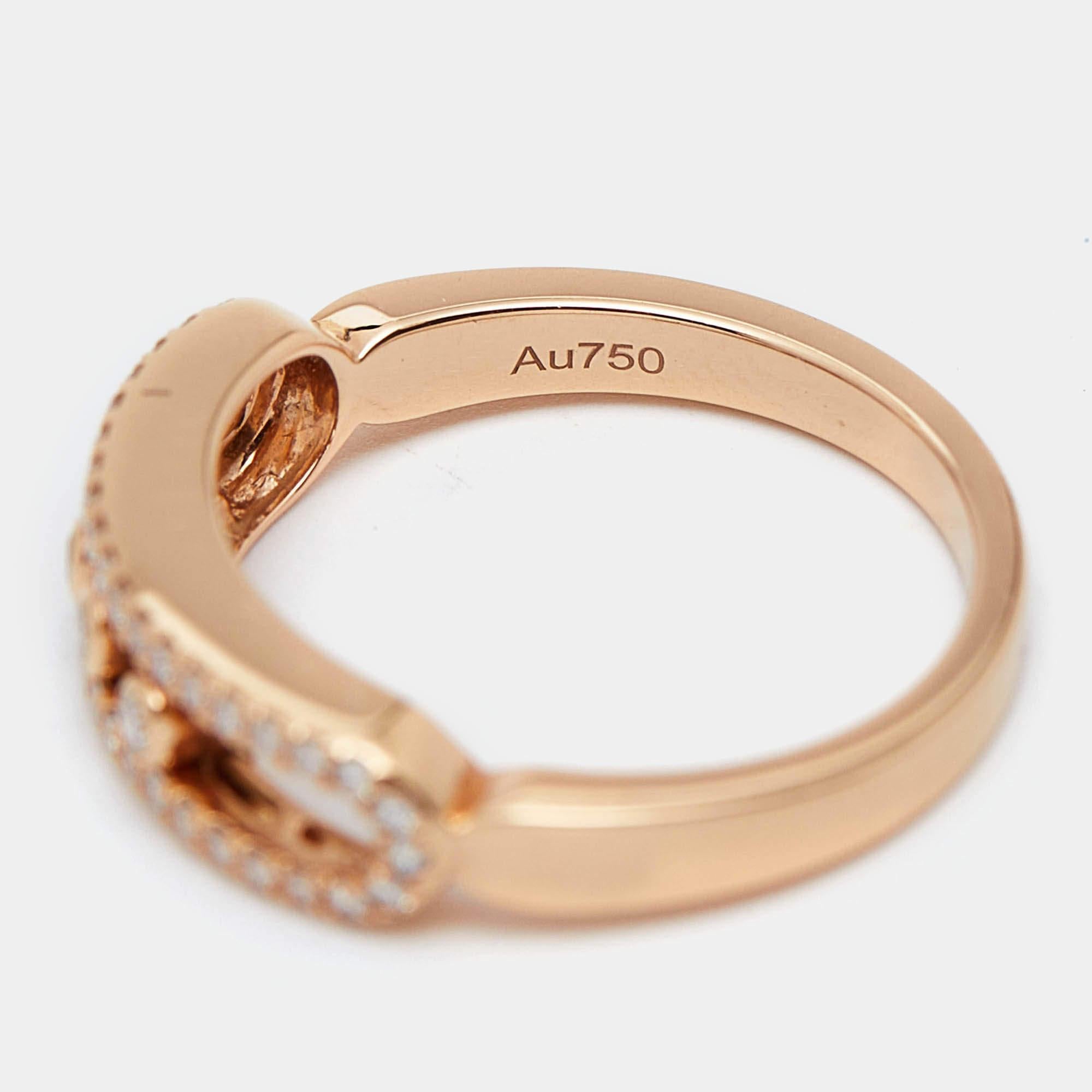 Messika Baby Move Pavé Diamond 18k Rose Gold Ring Size 52 2