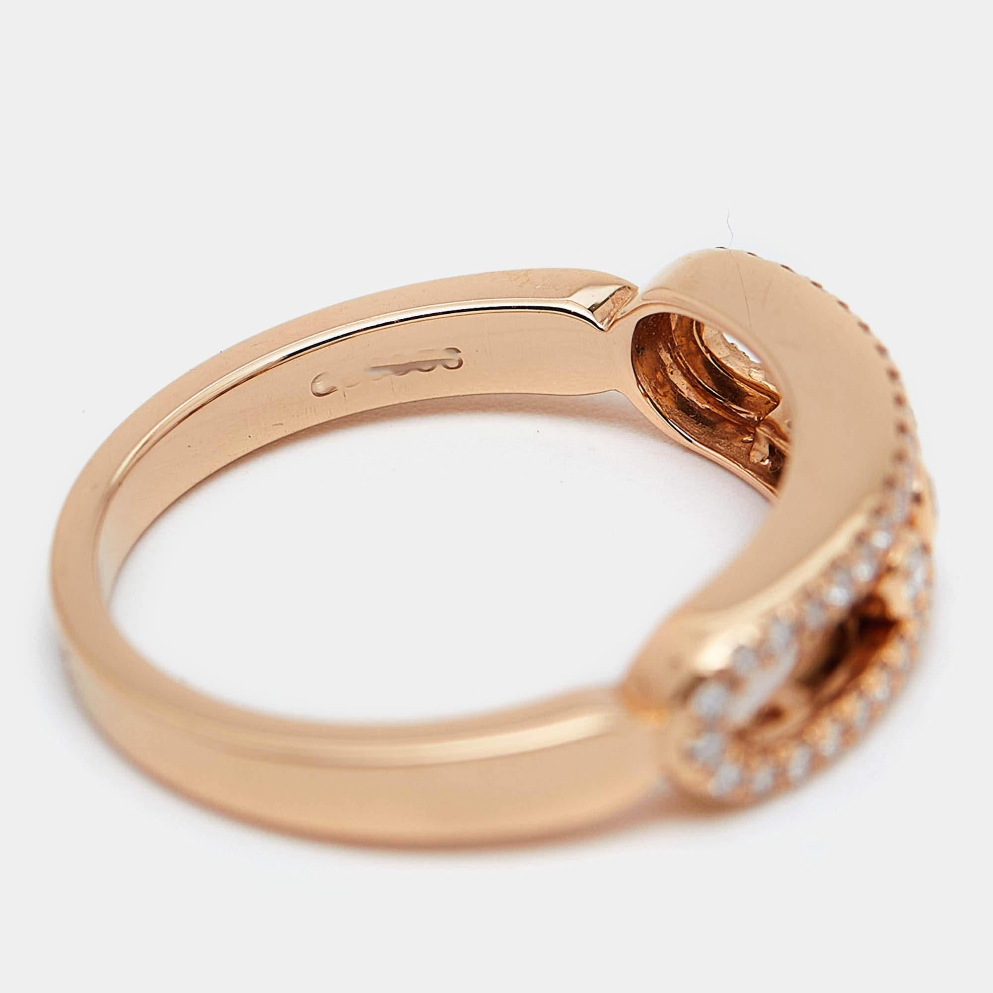 Messika Baby Move Pavé Diamond 18k Rose Gold Ring Size 52 3
