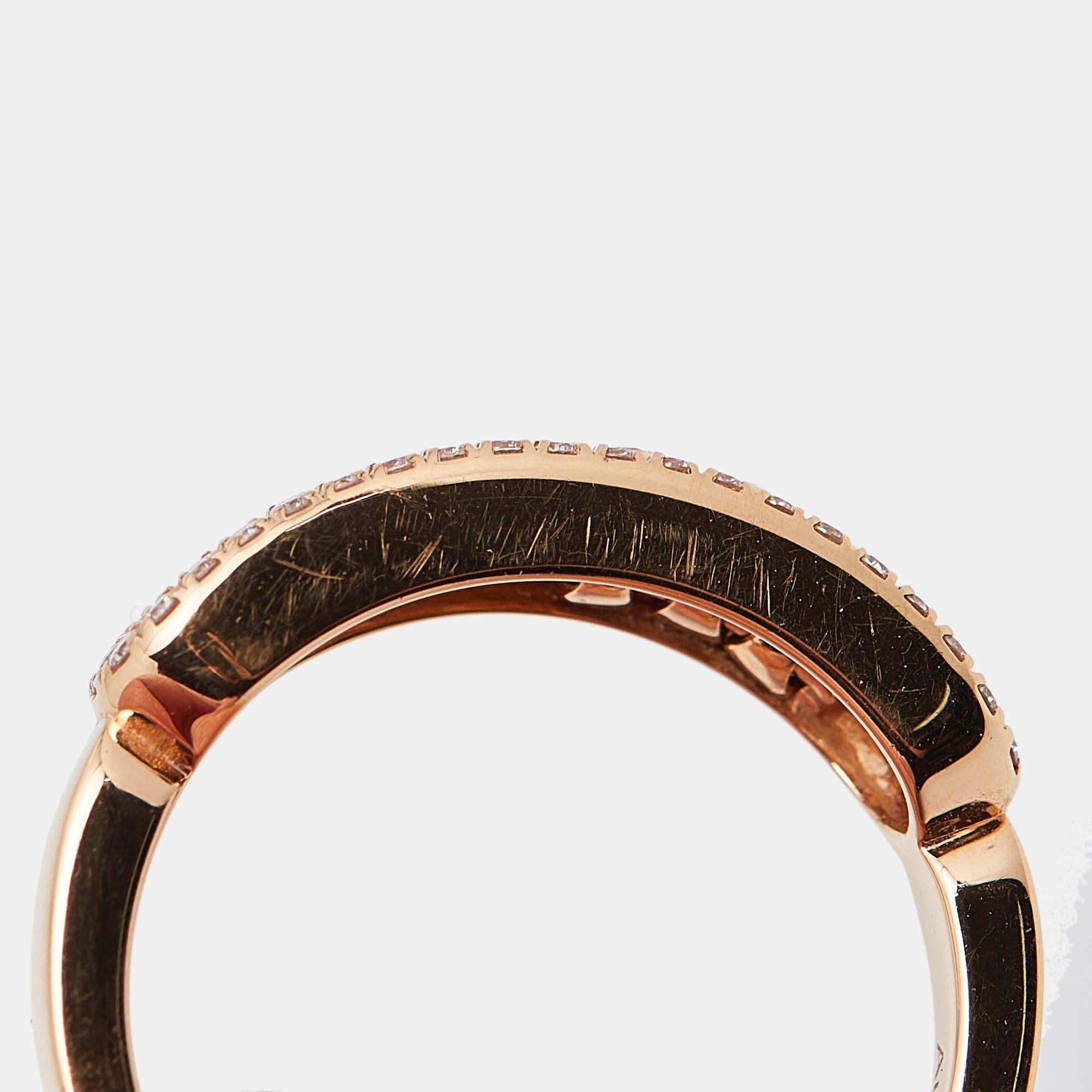 Messika Baby Move Pavé Diamond 18k Rose Gold Ring Size 52 4