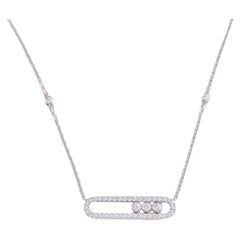 Messika Baby Move Pavé Diamond 18k White Gold Pendant Necklace