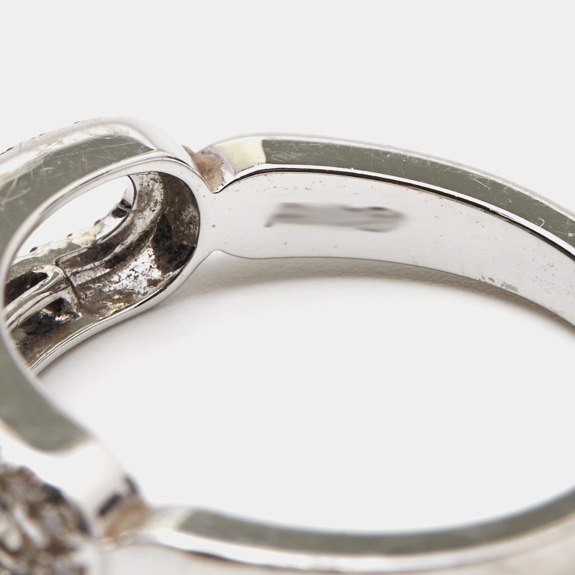 Messika Baby Move Pavé Diamond 18k White Gold Ring Size 50 In Fair Condition In Dubai, Al Qouz 2