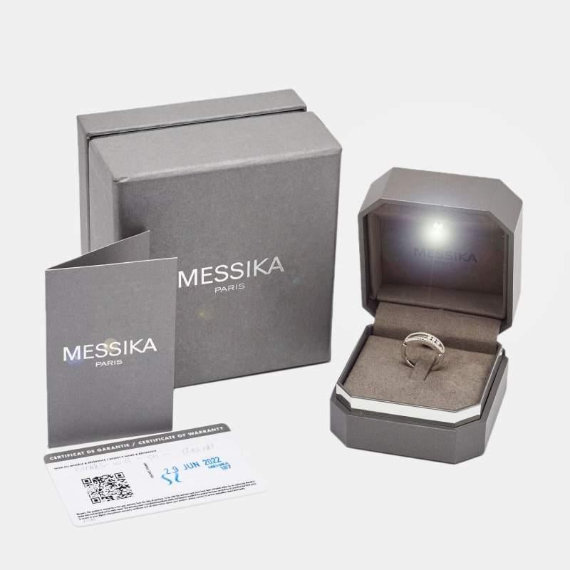 Messika Baby Move Pavé Diamond 18k White Gold Ring Size 50 1