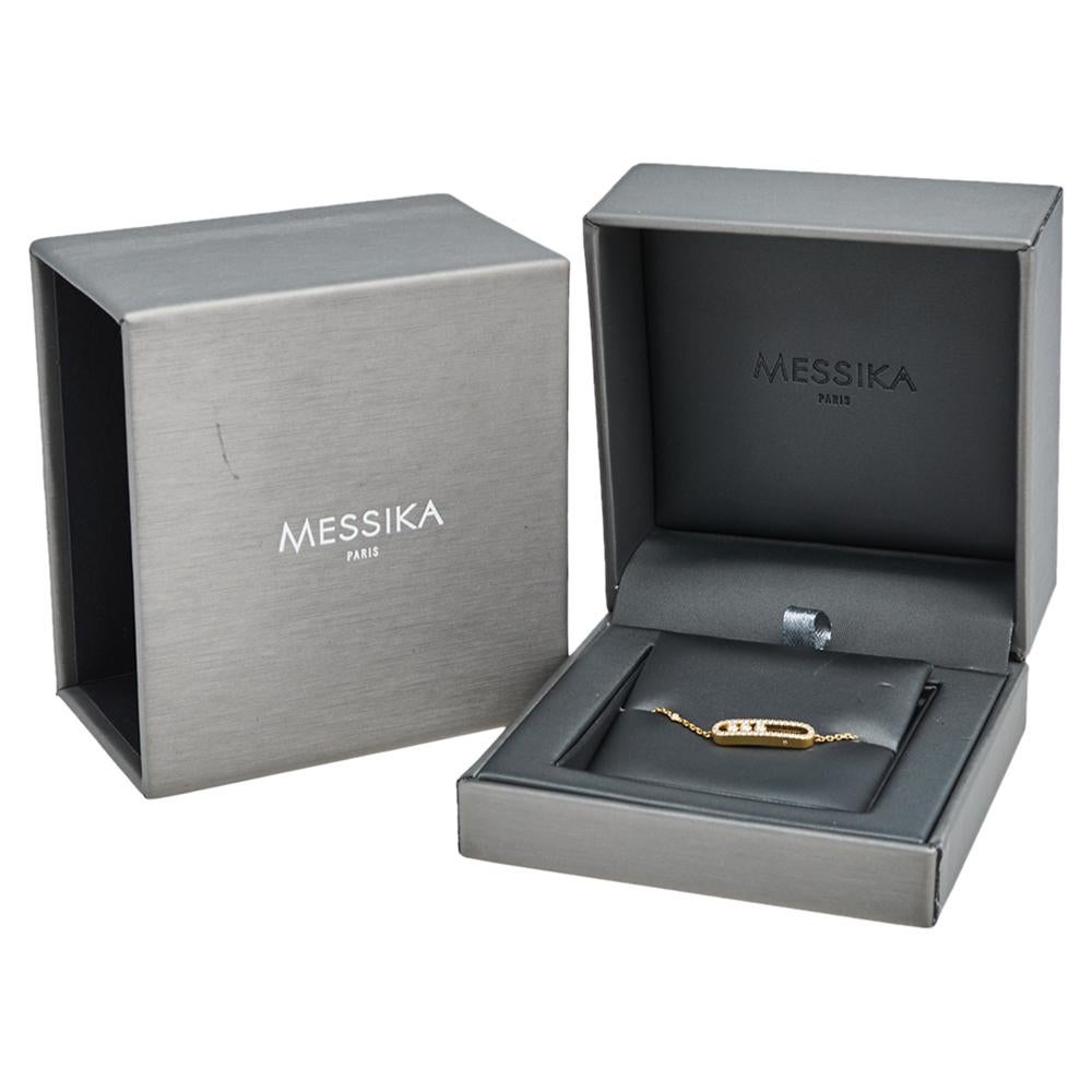 Contemporary Messika Baby Move Pavé Diamond 18K Yellow Gold Bracelet