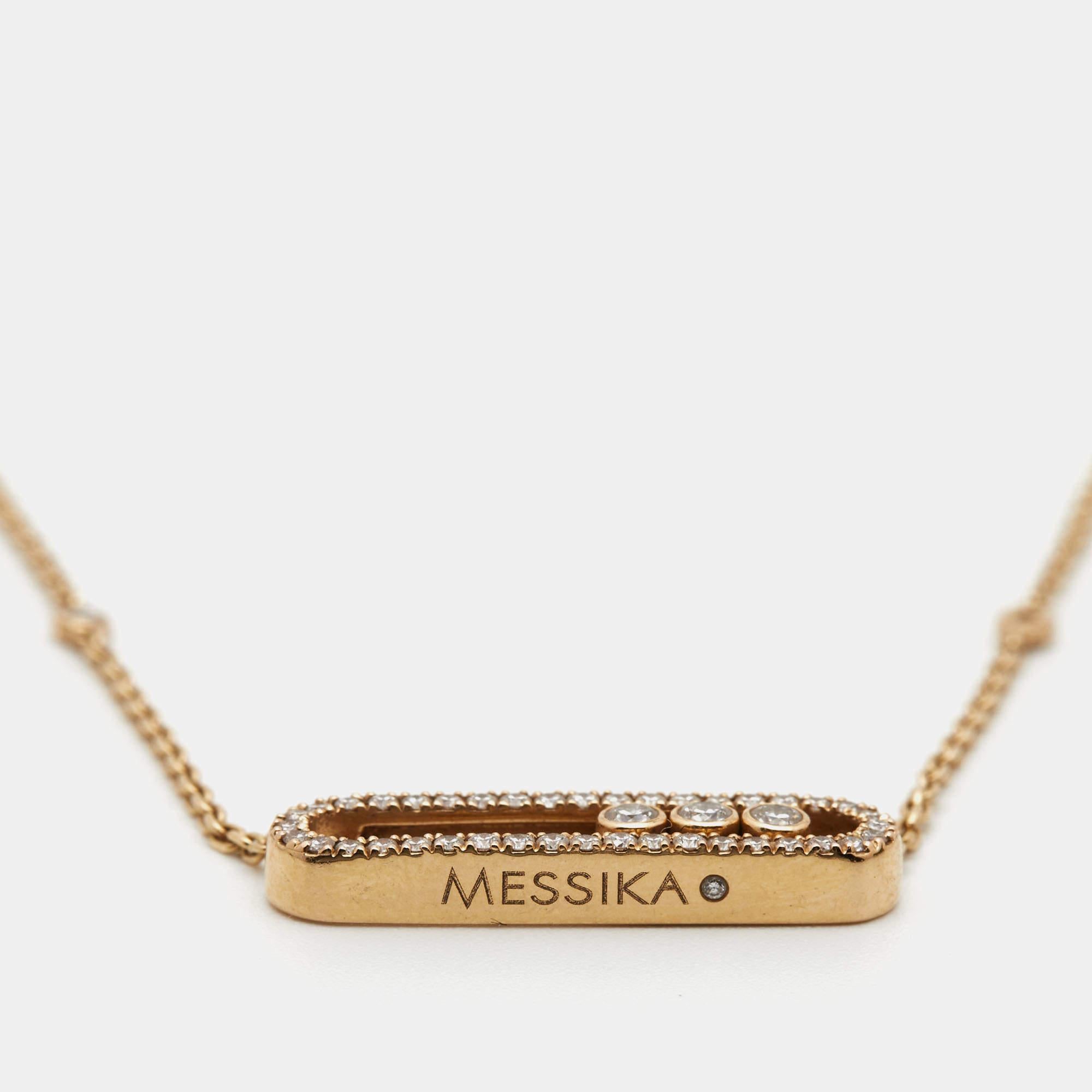 Messika Baby Move Pavé Diamonds 18k Rose Gold Necklace 1