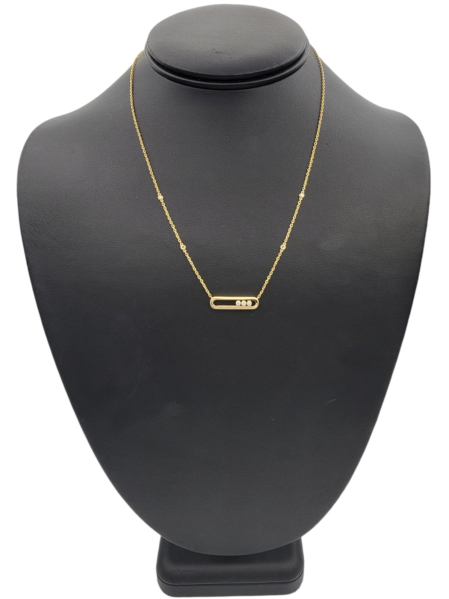 Messika Baby Move Sliding Diamond Pendant Necklace in 18 Karat Yellow Gold 2