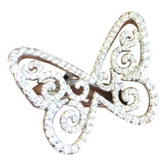 Messika Butterfly Arabesque Ring in 18 Karat White Gold Set with Diamonds