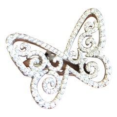 Messika Butterfly Arabesque Ring in 18 Karat White Gold Set with Diamonds