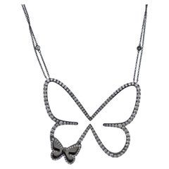 Messika Butterfly Blackened Gold Diamond Pendant Necklace