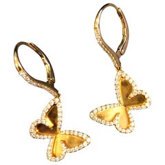 Messika Butterfly Earrings in 18 Karat Pink Gold Set with Diamonds