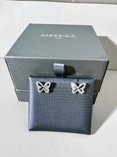 Messika "Butterfly Fly" 18K White Gold and Pavé Diamond Stud Earrings
