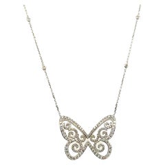 Messika "Butterfly" Pendant on an 18K White Gold Chain, Diamond Pavement