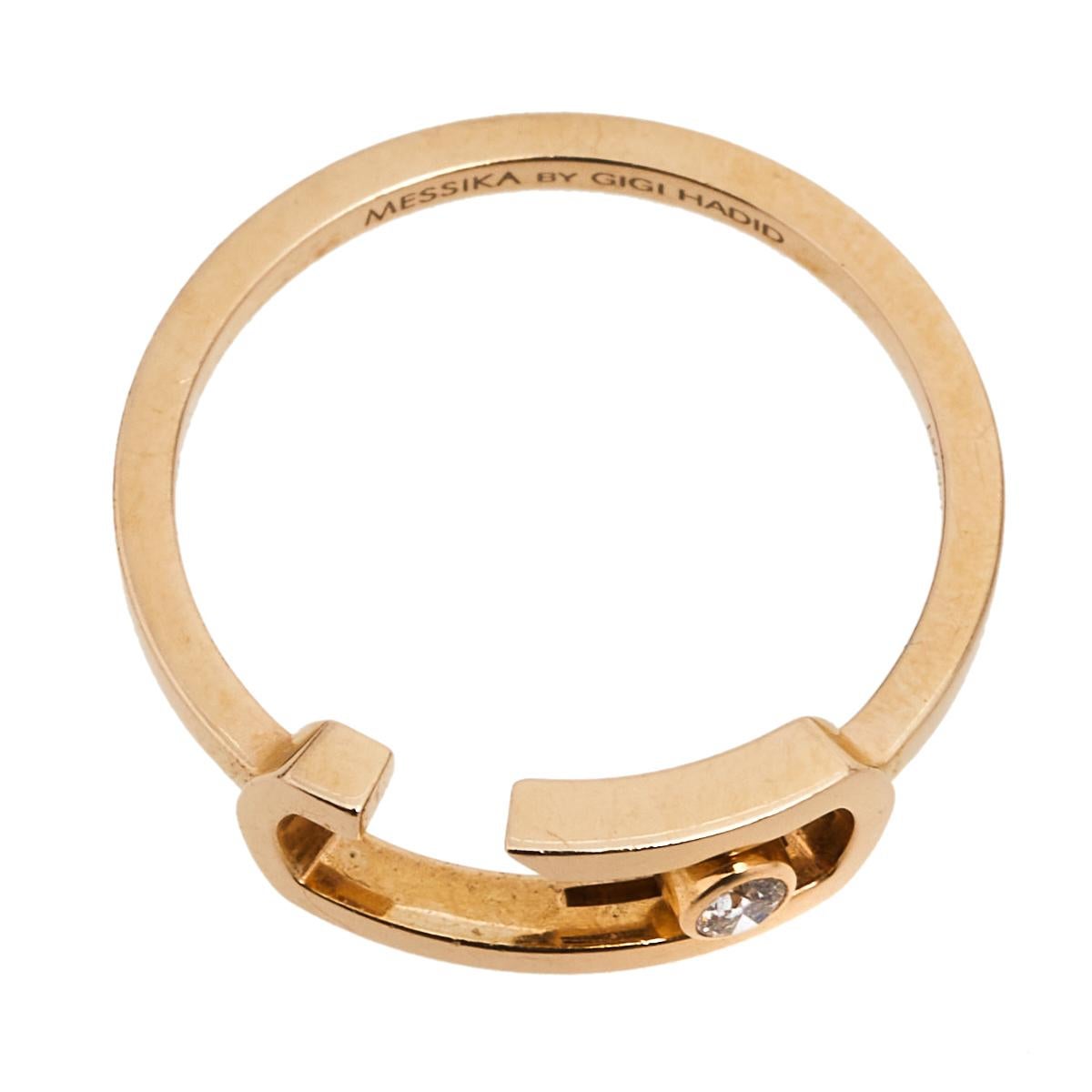 Supermodel Gigi Hadid first collaborated with Messika in 2017 and reimagined the Move collection which has designs that are both wearable and timeless. From the Move Addiction range comes this wondrous thing of beauty. It is handmade from 18k rose