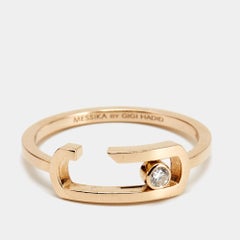 Messika by Gigi Hadid Move Addiction Diamond 18k Rose Gold Ring Size 55