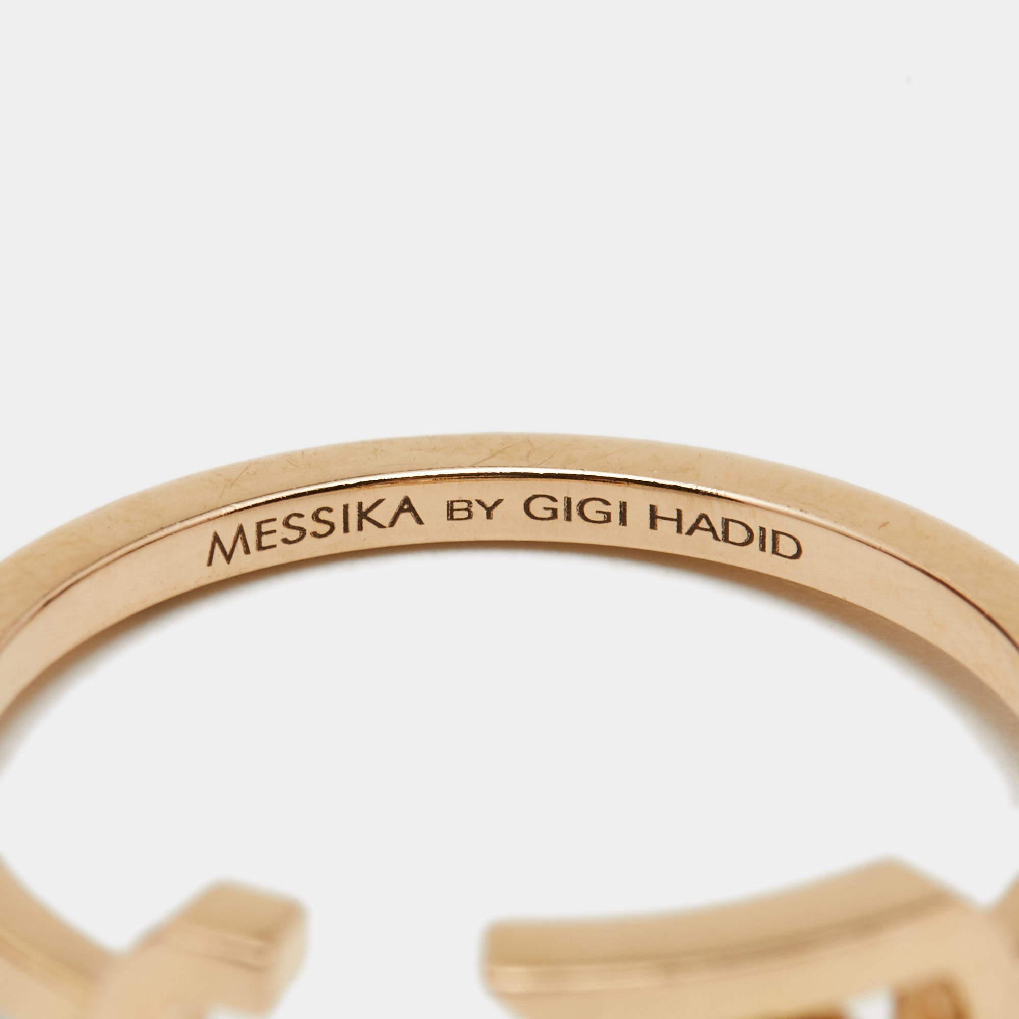 Rose Cut Messika by Gigi Hadid Move Addiction Diamond 18k Rose Gold Ring Size 55