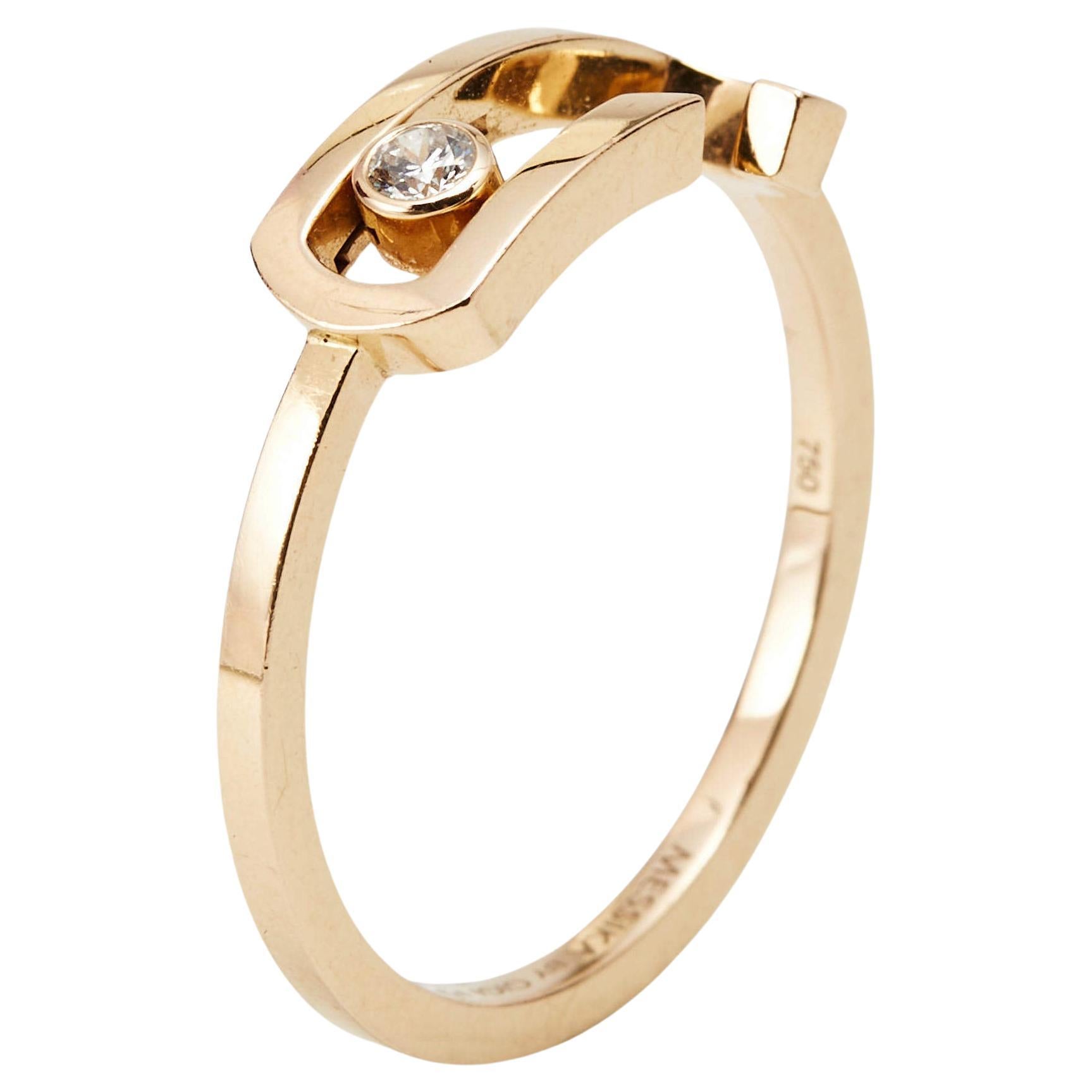 Messika by Gigi Hadid Move Addiction Diamond 18k Rose Gold Ring Size 55