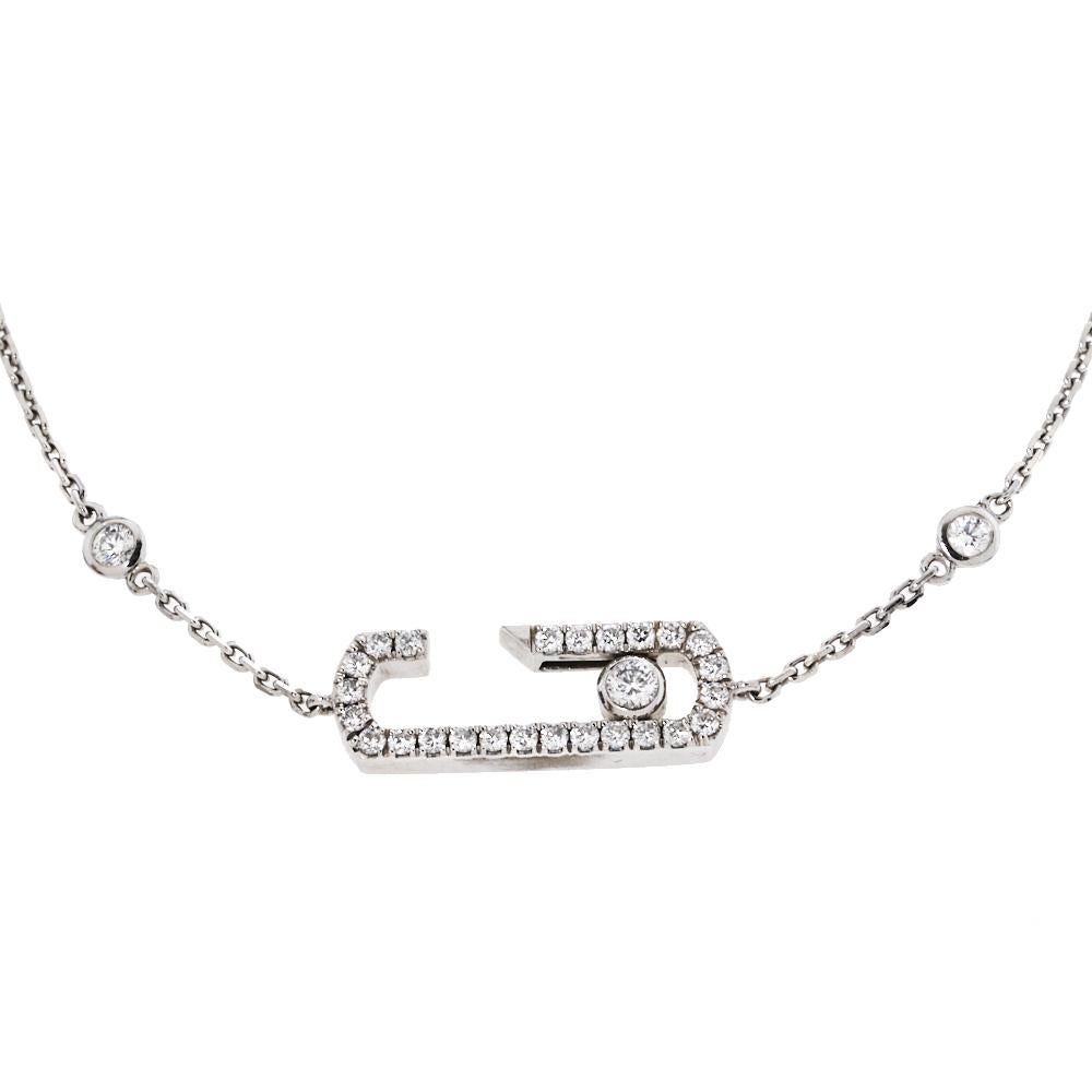 Uncut Messika by Gigi Hadid Move Addiction Pave Diamond 18K White Gold Bracelet