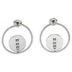 Messika Créoles Lucky Move MM Diamond 18kt White Gold Hoop Earrings