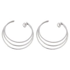 Messika diamond 18k white gold Gatsby hoop earrings