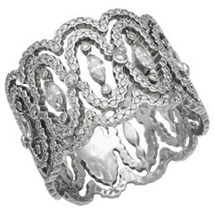 Messika Diamond "Lace" Ring in 18 Karat White Gold