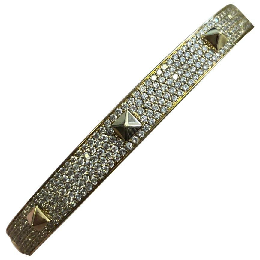 Messika Diamond Spike Bracelet in 18 Karat Yellow Gold For Sale