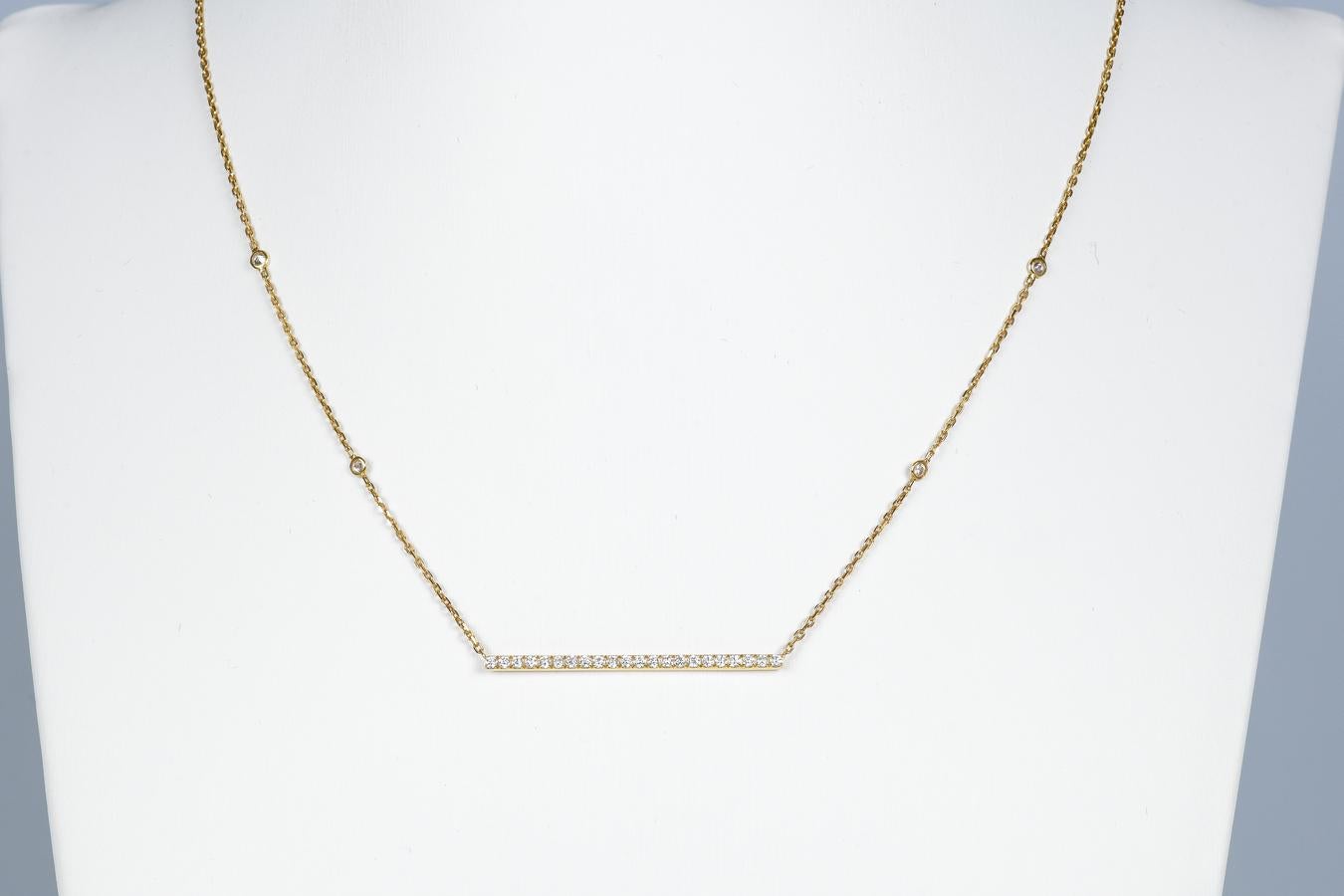 Modern Messika Gatsby Necklace 18K Yellow Gold Diamonds For Sale
