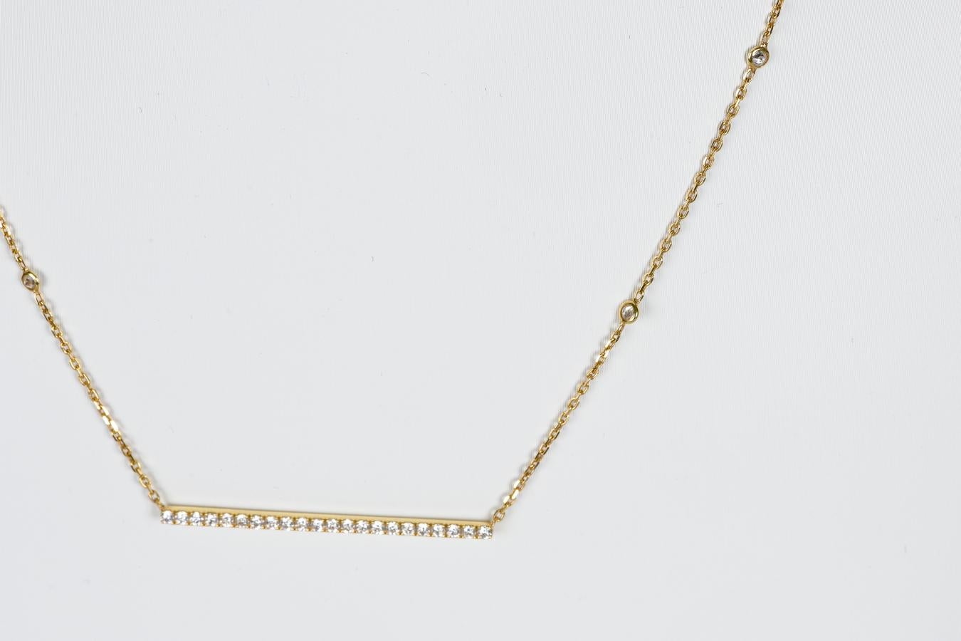 Round Cut Messika Gatsby Necklace 18K Yellow Gold Diamonds For Sale