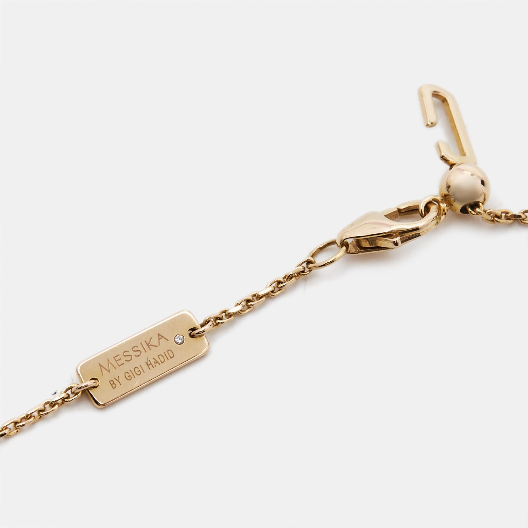Messika Gigi Hadid Move Addiction Diamond 18k Rose Gold Necklace In Good Condition For Sale In Dubai, Al Qouz 2